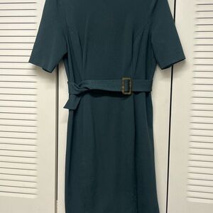 Chelsea28 Dark Teal Belted Midi Dress